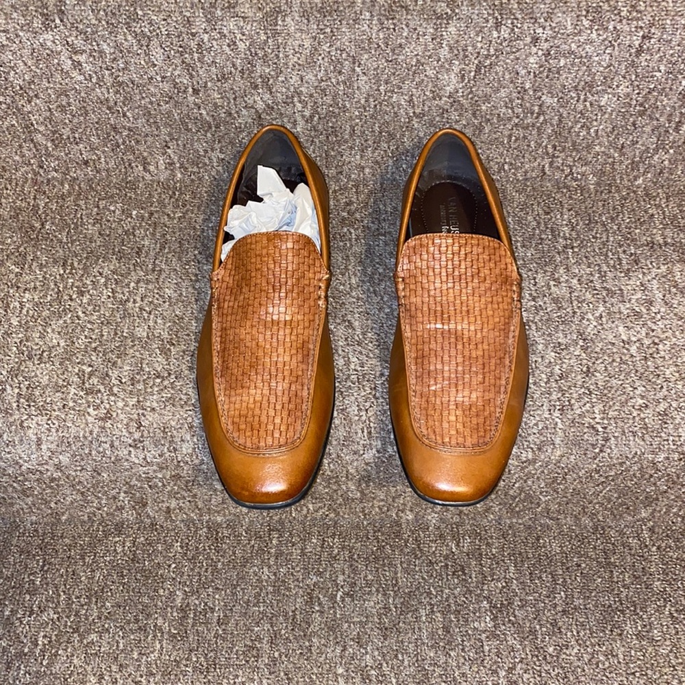 👞 NWT Van Heusen Memory Foam Tan Leather Loafers